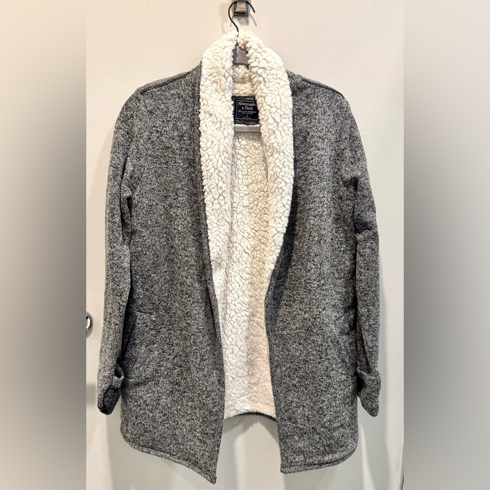 Abercrombie & Fitch Long Sherpa Cardigan
